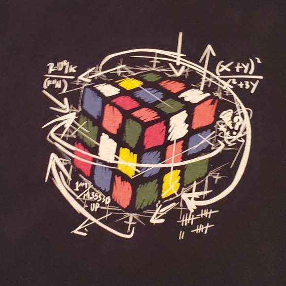 Rubik's Cube Men's Medium M short sleeve geek Math - fits like a small - Picture 2 of 4